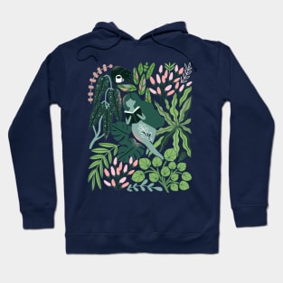 Reading girls among the plants with cats in the jungle Hoodie